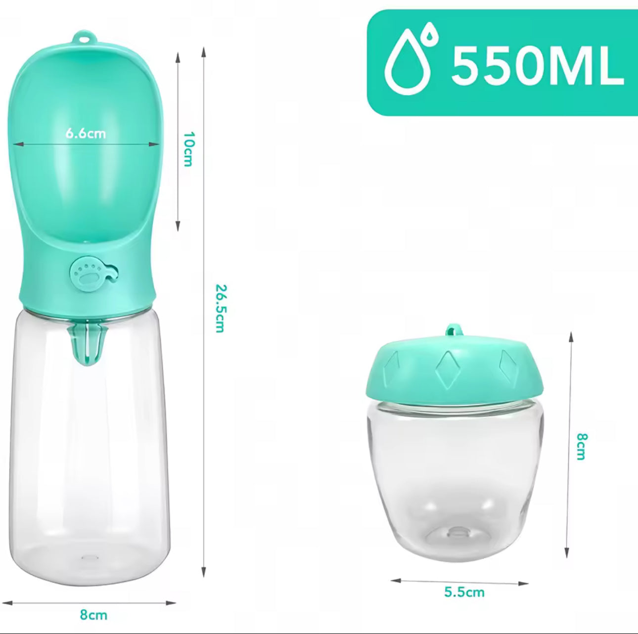 Pets Water Bottle Portable Food Grade Material Dog Cat Travel Pet Water Cup Bottle With Food Dispenser puppy water bottle